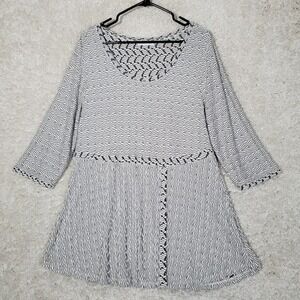Habitat Women's Textured Stretch‎ Tunic Top Size L Lagenlook Casual Comfort